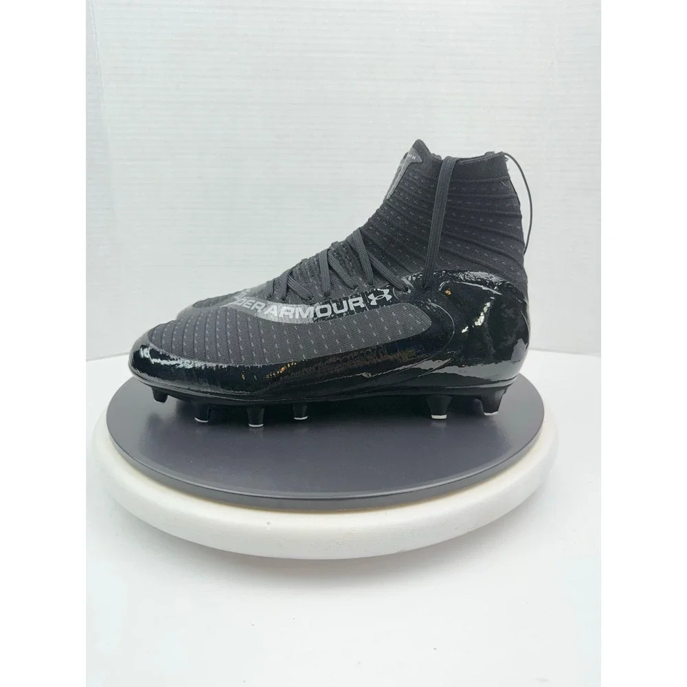 Under Armour 2.0 MC Knit Highlight Mens Sz 8.5 Black Football Cleats 3027304-001
